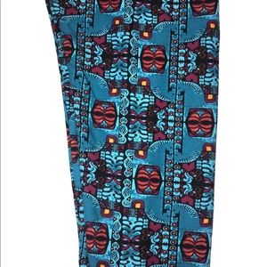 LuLaRoe Tall and Curvy Blue Orange Maroon Aztec